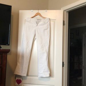 White boot cut pants